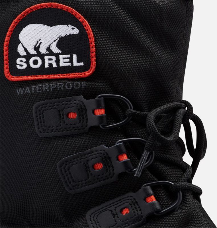 Sorel Barn Vinterkängor Svarta/Röda - Youth Glacier™ Xt - AYX-827504